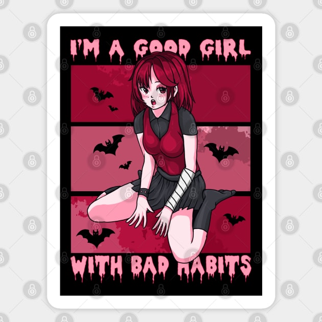 Good Girl With Bad Habits Magnet by AngelFlame